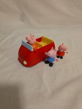 Peppa Pig Family Red Car Talks Tested WORKS 6" Peppa Mummy George
